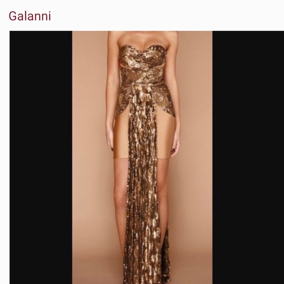 Gallanni Dresses | Gallani Gown | Color: Black/Gold | Size: 4 | Jetak's Closet